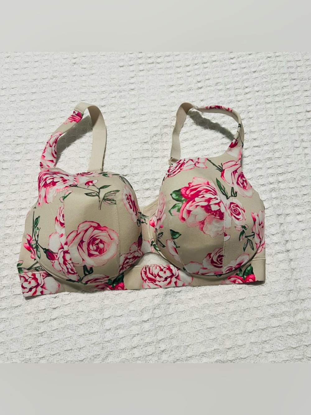 Cacique Bra Lightly Lined Balconette Floral Underwire Size 38DDD Lane Bryant